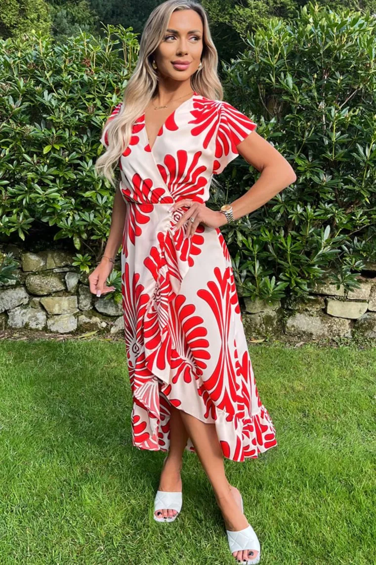 Hartley Burnt Orange Print Dress sold by Va Va Voom