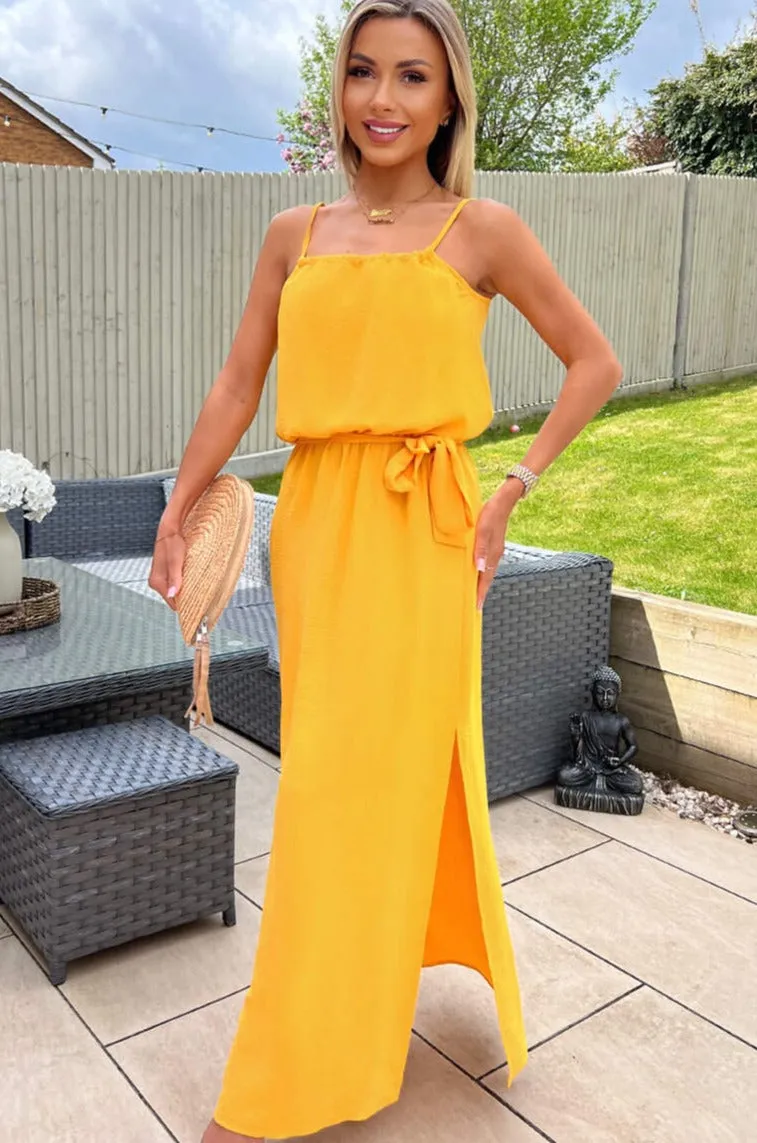 Edith Yellow Cami Midi Dress sold by Va Va Voom product image thumbnail 4