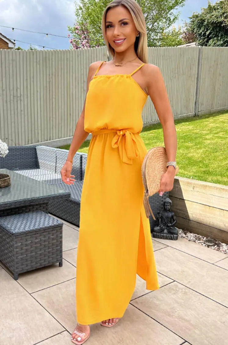 Edith Yellow Cami Midi Dress sold by Va Va Voom product image thumbnail 3