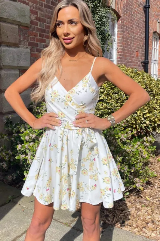 Perry Cream Floral Dress sold by Va Va Voom