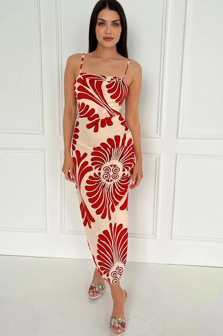 Analise Burnt Orange Print Dress sold by Va Va Voom product image thumbnail 5