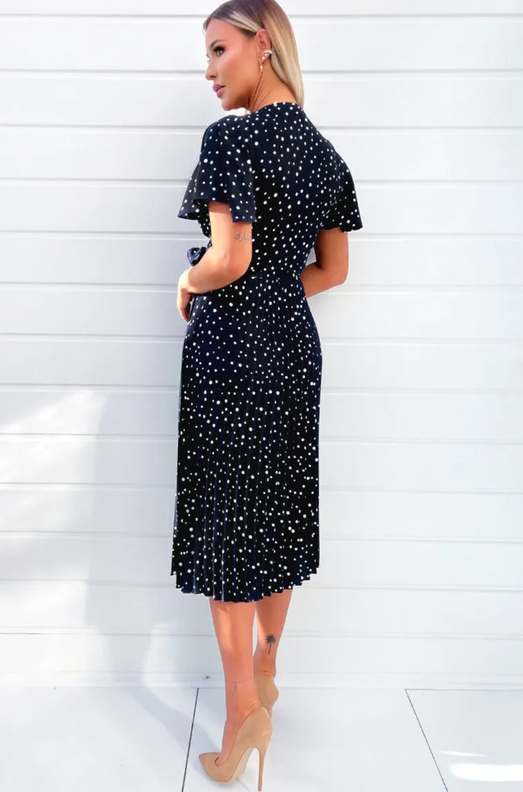 Issy Navy Polka Dot Midi Dress sold by Va Va Voom product image thumbnail 2