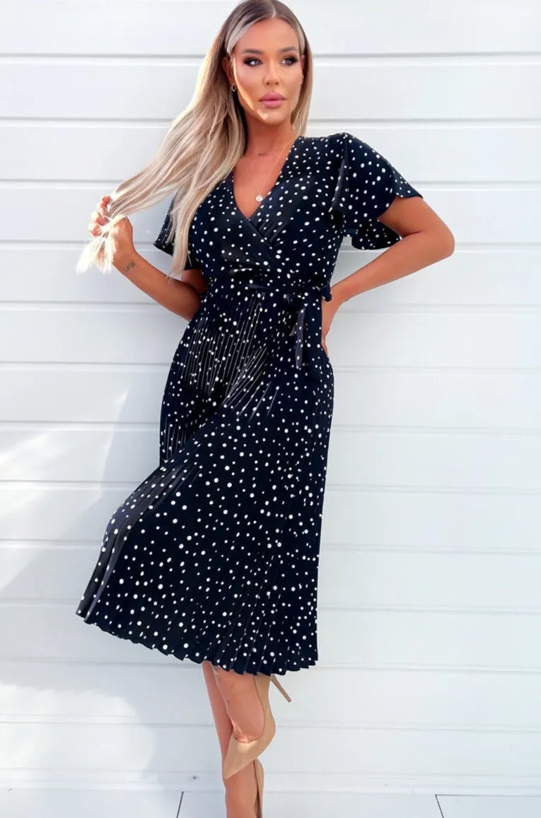 Issy Navy Polka Dot Midi Dress sold by Va Va Voom product image thumbnail 3