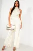Gwen Cream and Gold Plisse Jumpsuit sold by Va Va Voom