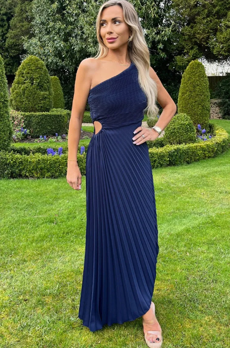 Charleen Navy Pleated Dress sold by Va Va Voom product image thumbnail 3