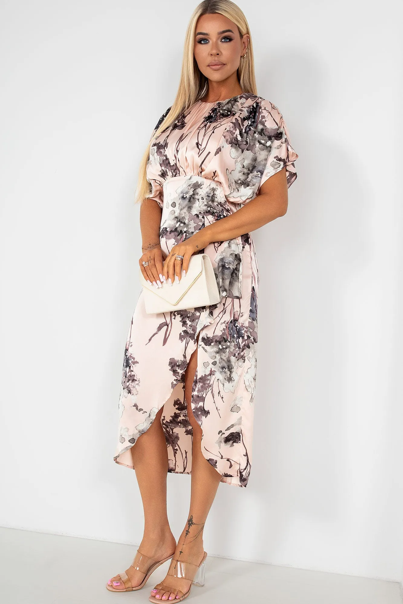 Hannah Dusty Pink Print Dress sold by Va Va Voom product image thumbnail 3