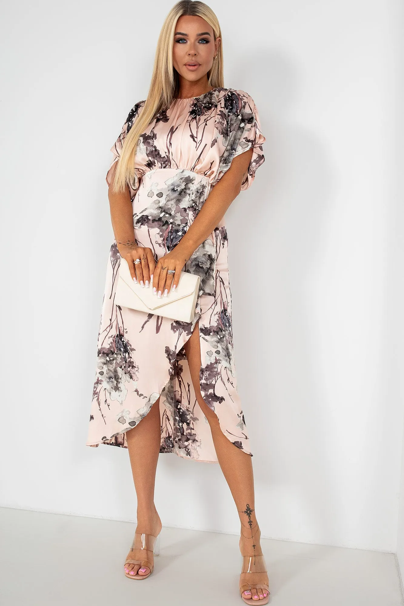 Hannah Dusty Pink Print Dress sold by Va Va Voom product image thumbnail 4