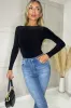 Gracie Black Slinky Bodysuit sold by Va Va Voom