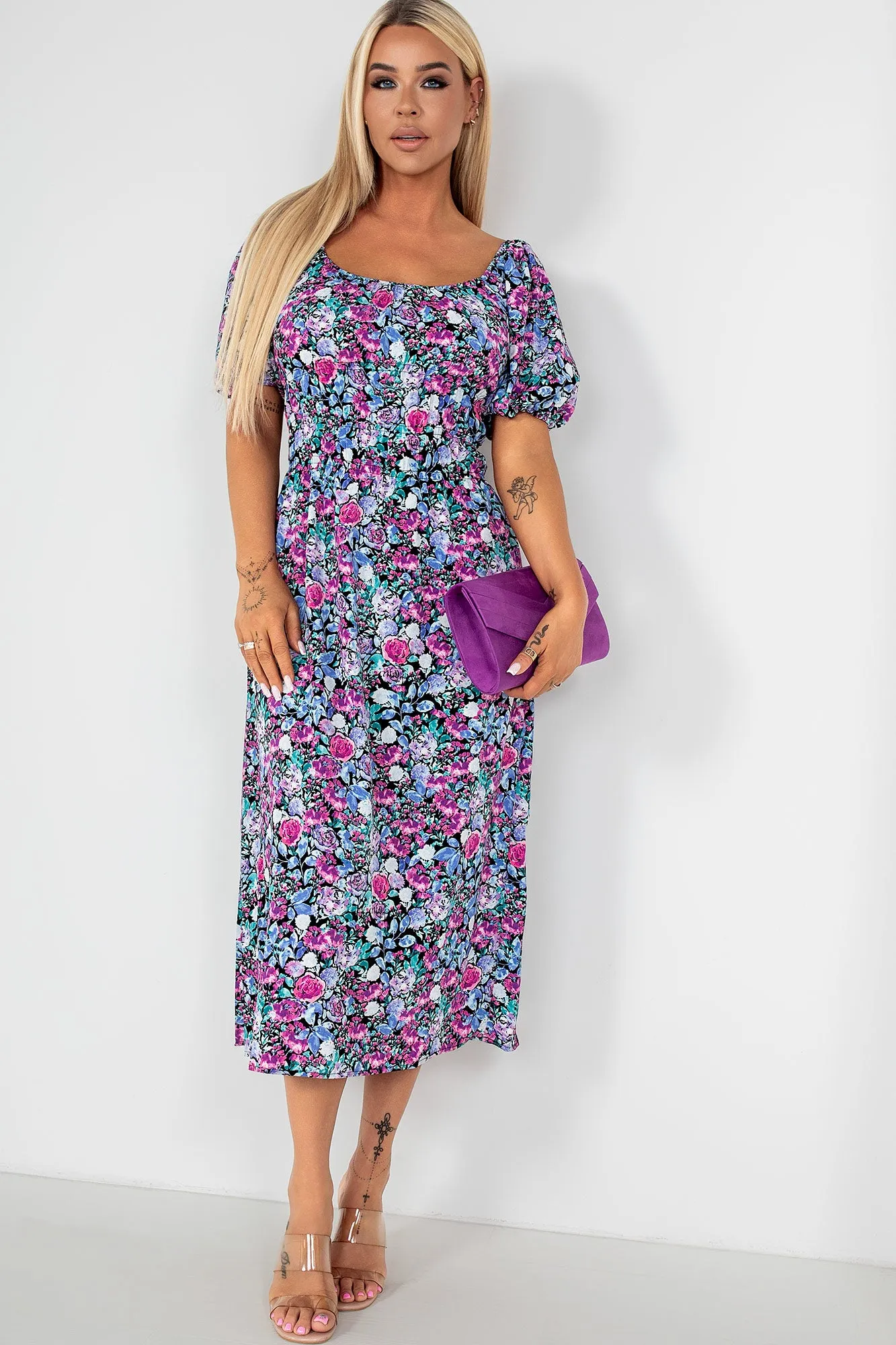 Gwyn Lilac Floral Dress sold by Va Va Voom product image thumbnail 4