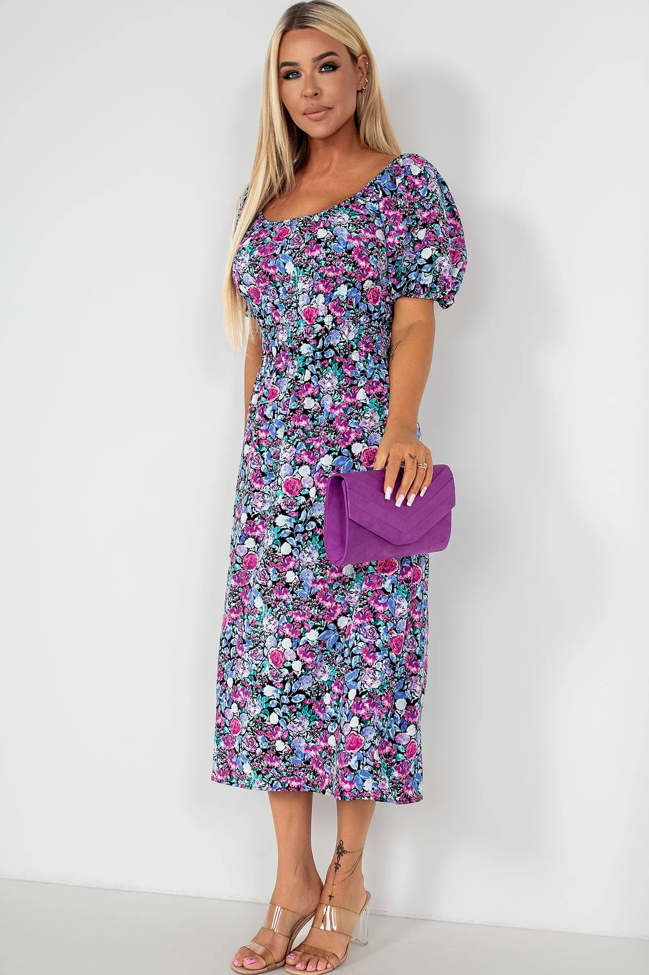 Gwyn Lilac Floral Dress sold by Va Va Voom