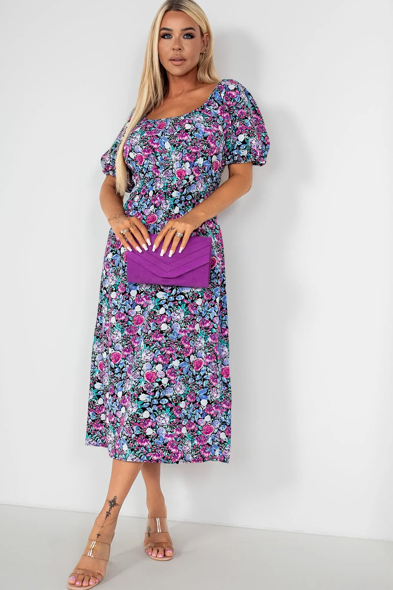 Gwyn Lilac Floral Dress sold by Va Va Voom product image thumbnail 3
