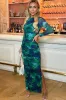 Cameron Green Mesh Print Dress sold by Va Va Voom