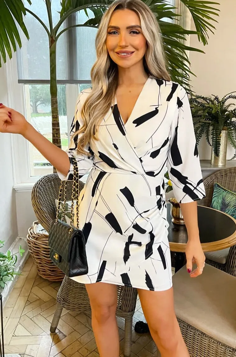 Oriana Monochrome Print Dress sold by Va Va Voom