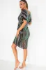 Novah Multi Stripe Sequin Wrap Dress sold by Va Va Voom