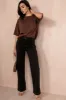 Raelynn Chocolate Padded Shoulder T-Shirt sold by Va Va Voom