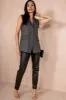 Brynlee Grey Pinstripe Waistcoat sold by Va Va Voom