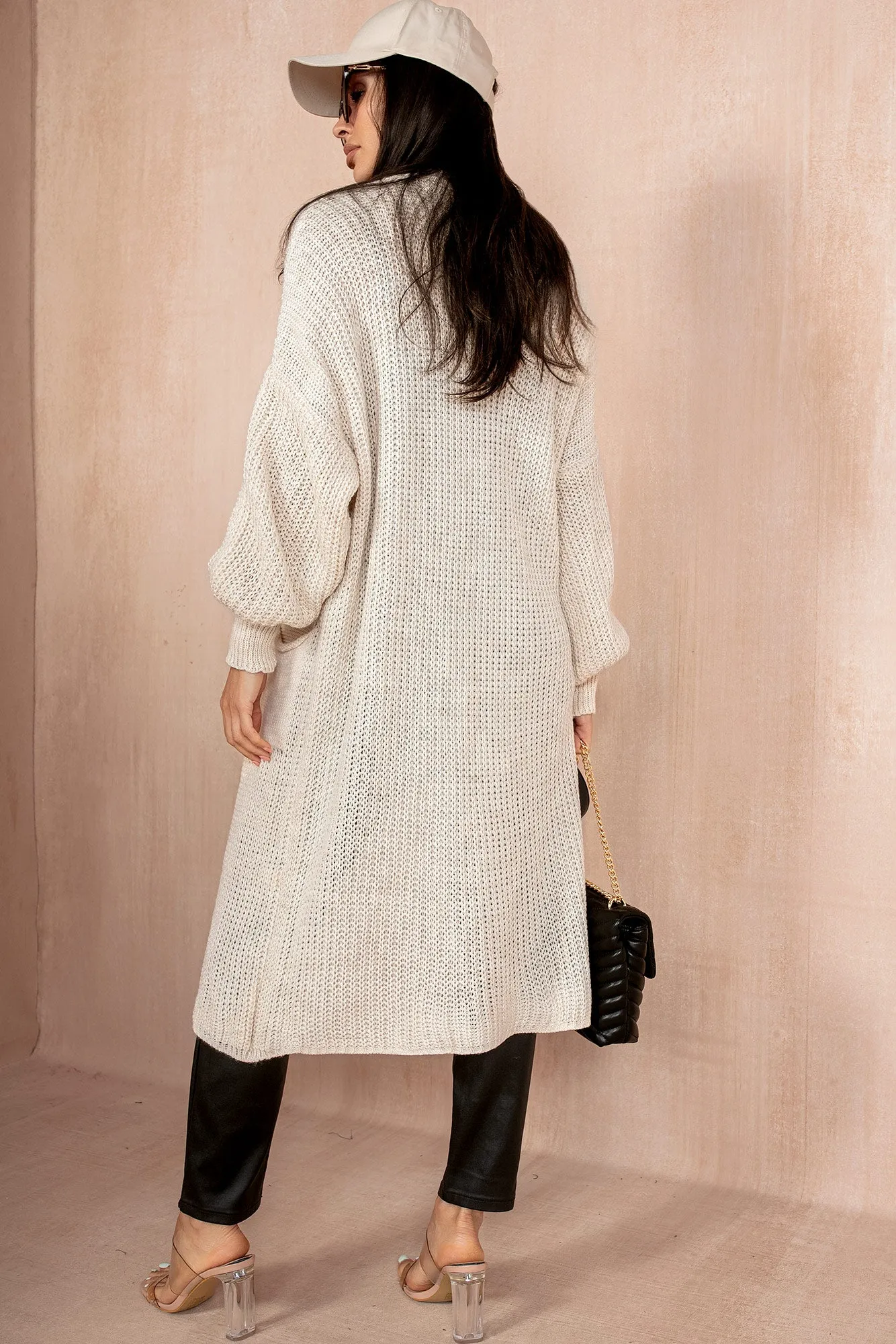 Elouise Cream Chunky Knit Cardigan sold by Va Va Voom product image thumbnail 4