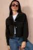 Ruby Black Cropped Shacket sold by Va Va Voom