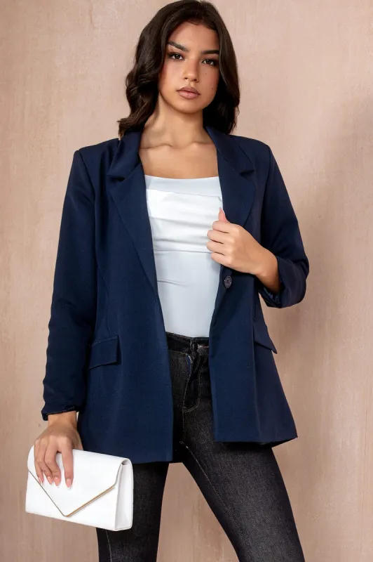 Dezie Navy Oversized Blazer sold by Va Va Voom