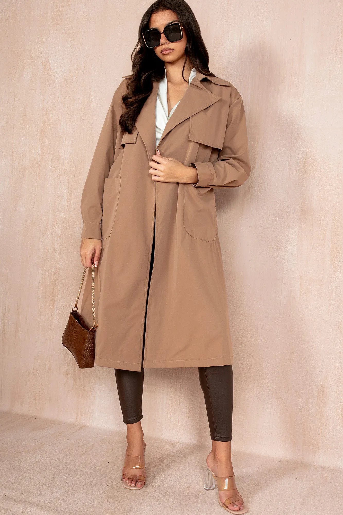 Holland Camel Belted Trench Coat sold by Va Va Voom product image thumbnail 4