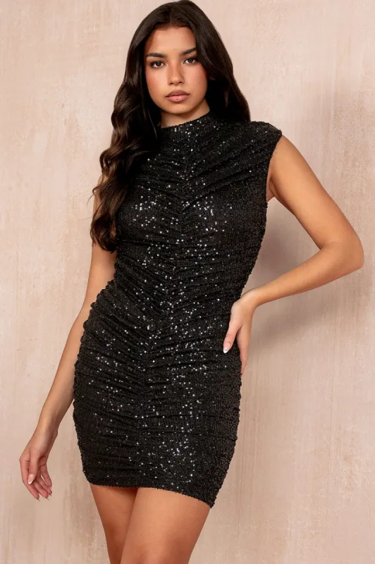 Jane Black Sequin High Neck Dress sold by Va Va Voom
