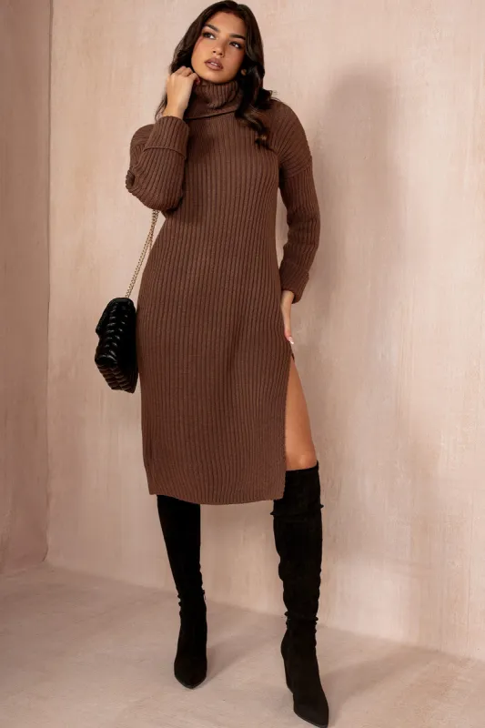 Uchenna Chocolate Knit Dress sold by Va Va Voom