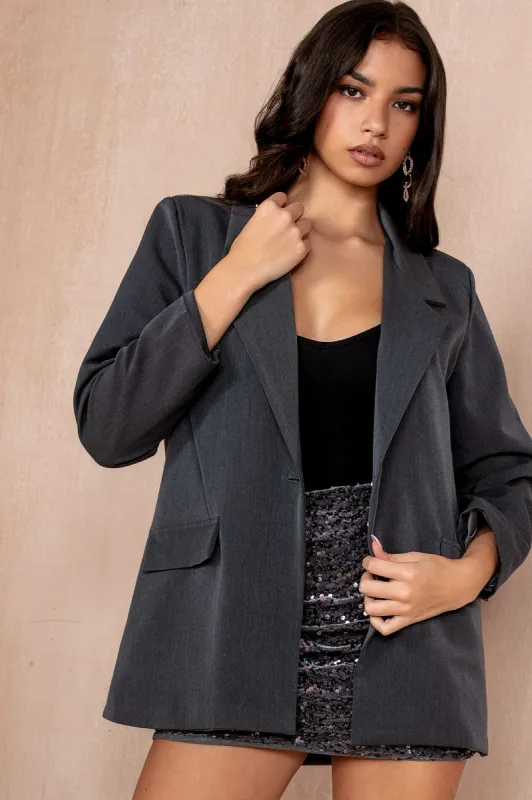 Juliana Grey Oversized Blazer sold by Va Va Voom