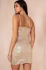Mayra Gold Sequin Wrap Dress sold by Va Va Voom
