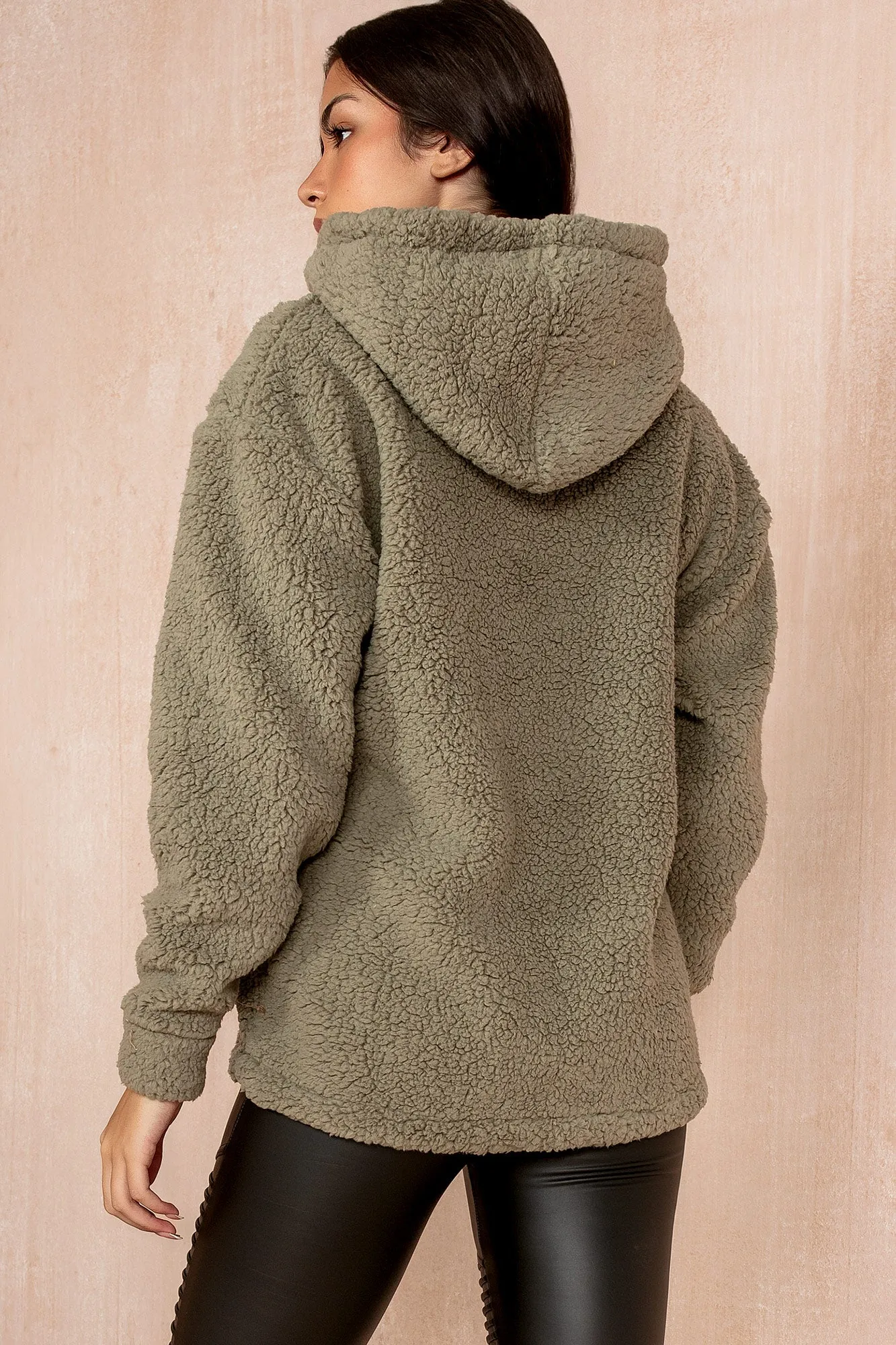 Jada Khaki Teddy Hoodie sold by Va Va Voom product image thumbnail 2