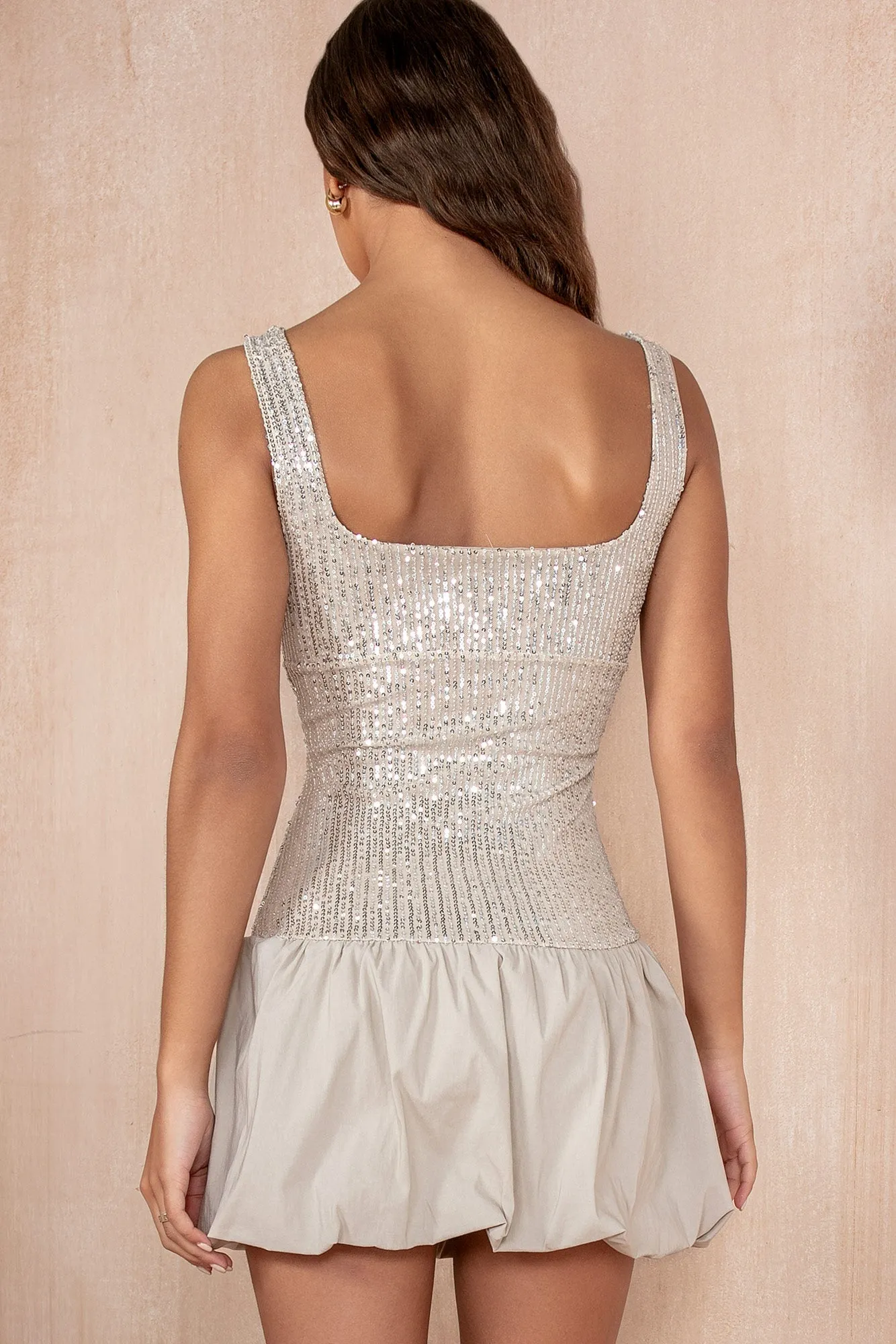 Justine Stone Sequin Puffball Dress sold by Va Va Voom product image thumbnail 4