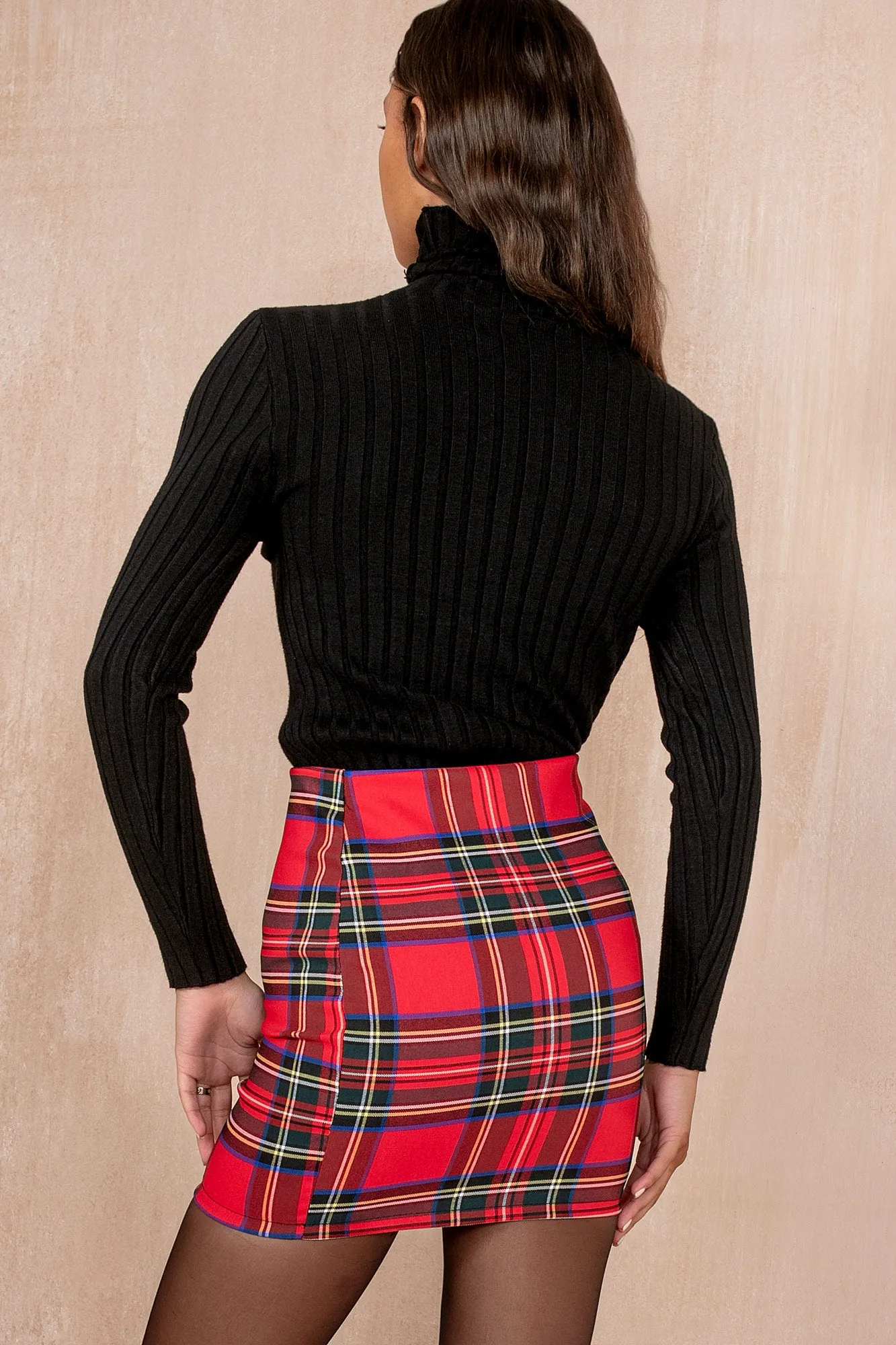Becca Red Tartan Mini Skirt sold by Va Va Voom product image thumbnail 2