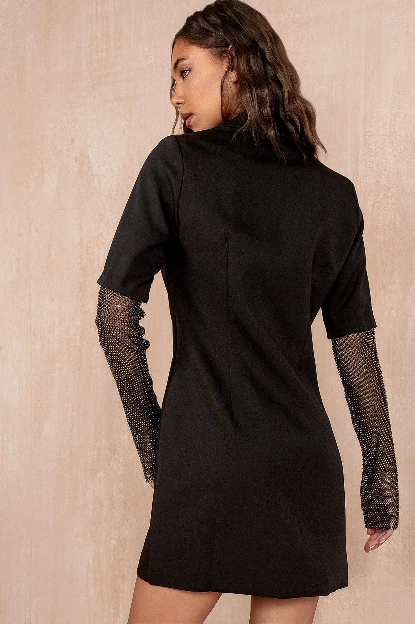 Kerry Black Sequin Sleeve Blazer Dress sold by Vavavoom product image thumbnail 2