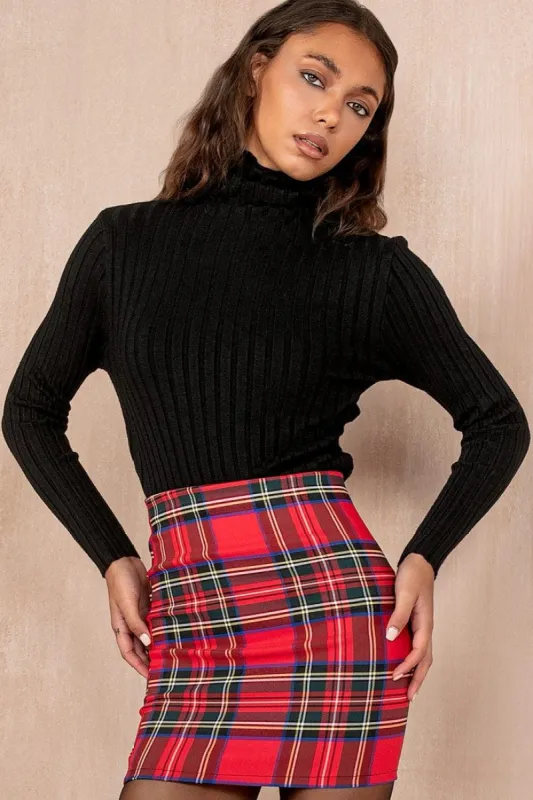 Carrie Black Ribbed Top sold by Va Va Voom