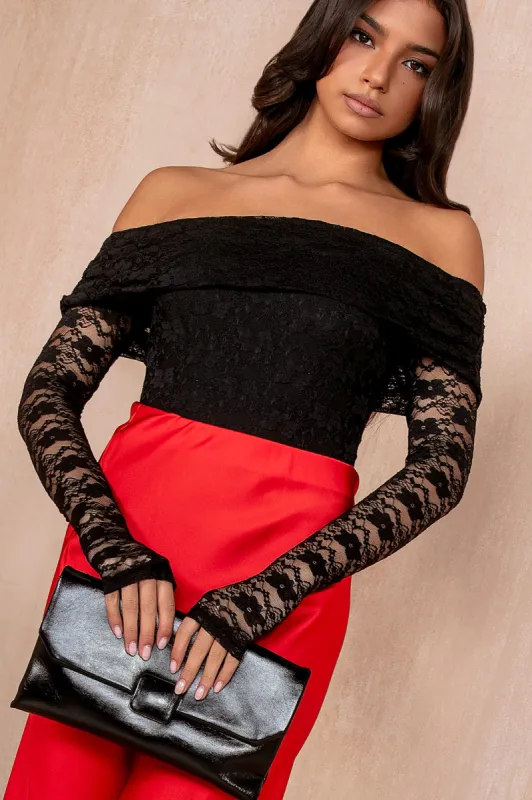 Valentina Black Lace Bodysuit sold by Va Va Voom