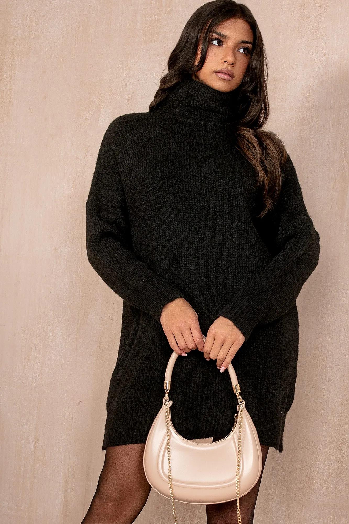 Pennie Black Knit Jumper Dress sold by Va Va Voom product image thumbnail 3