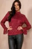 Haylee Burgundy Sequin Top sold by Va Va Voom