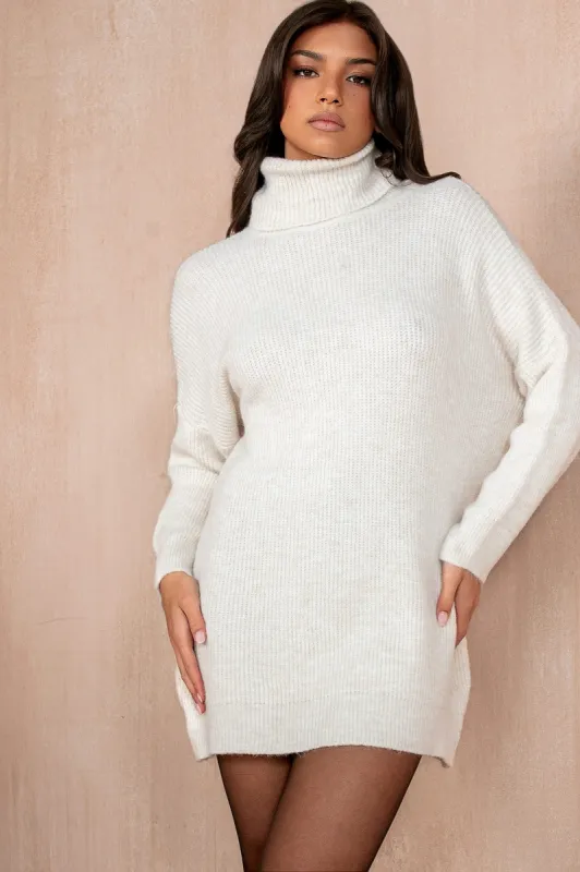Pennie Cream Knit Jumper Dress sold by Va Va Voom