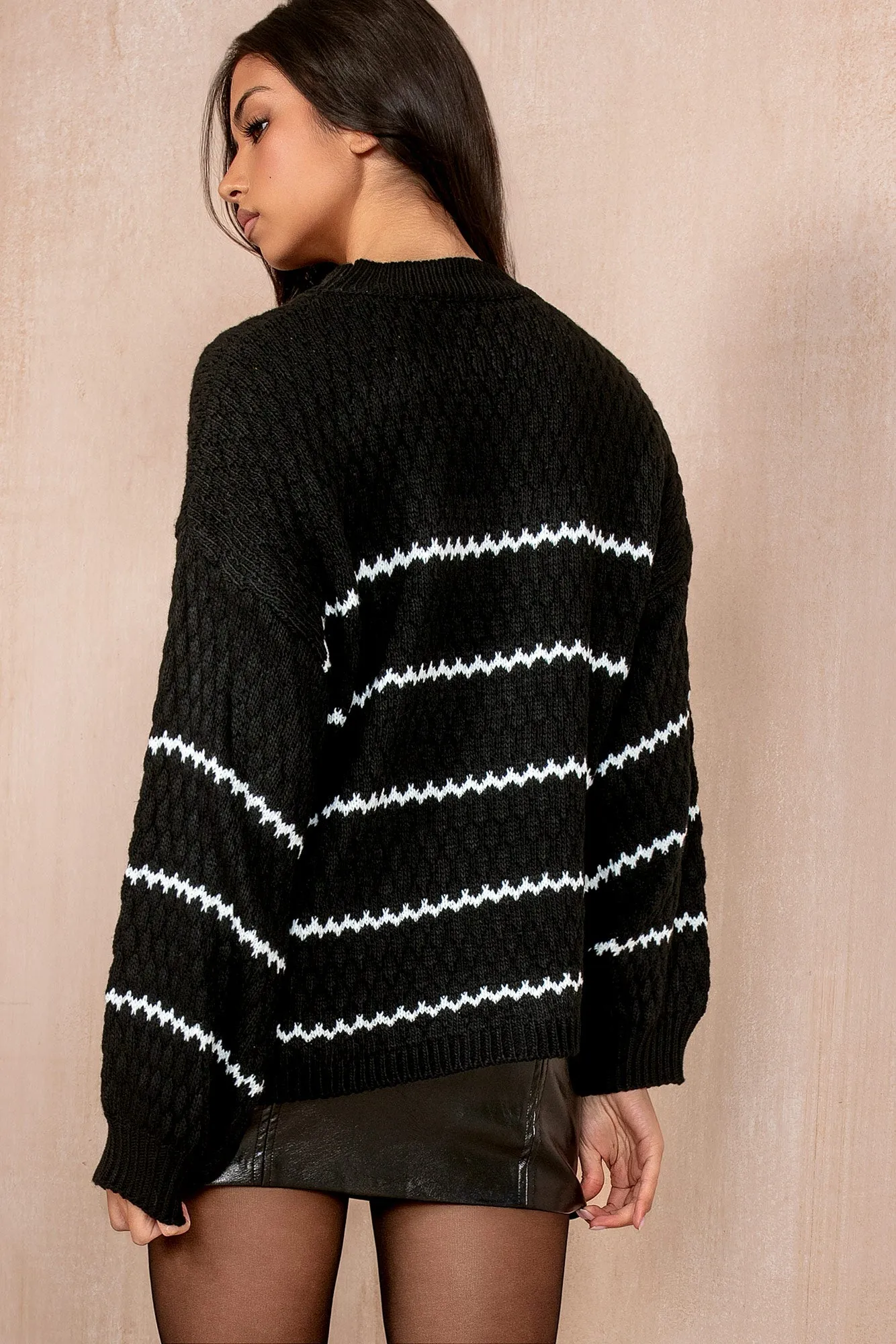 Ryleigh Monochrome Knit Print Jumper sold by Va Va Voom product image thumbnail 2