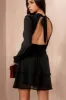 Rosa Black Chiffon Tiered Dress sold by Va Va Voom