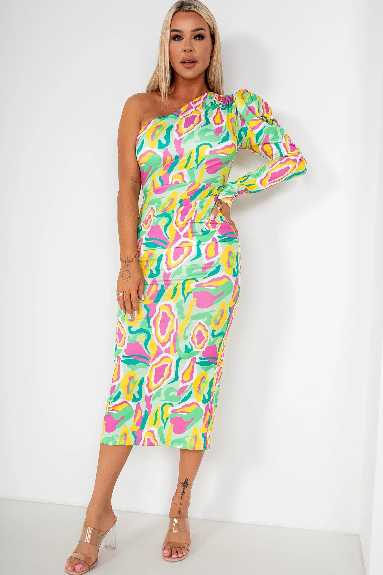 Oretta Green Print Dress sold by Va Va Voom product image thumbnail 3