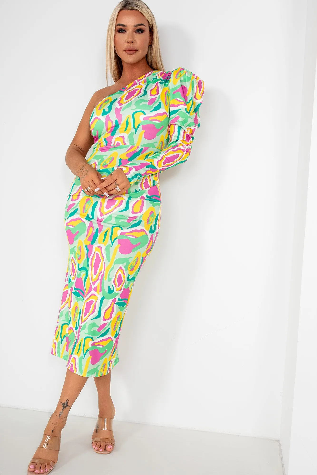 Oretta Green Print Dress sold by Va Va Voom product image thumbnail 4