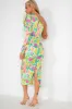 Oretta Green Print Dress sold by Va Va Voom
