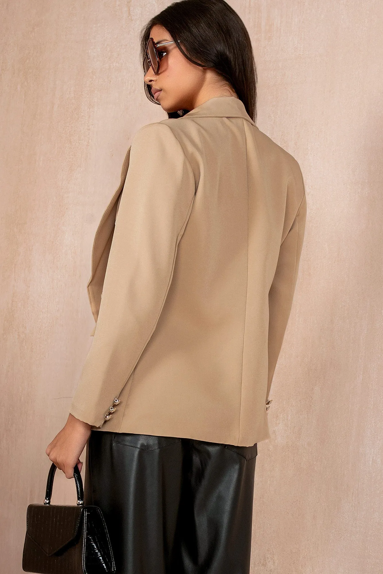 Haddie Camel Button Detail Blazer sold by Va Va Voom product image thumbnail 2