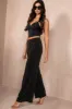 Kash Black Diamante Wide Leg Trousers sold by Va Va Voom