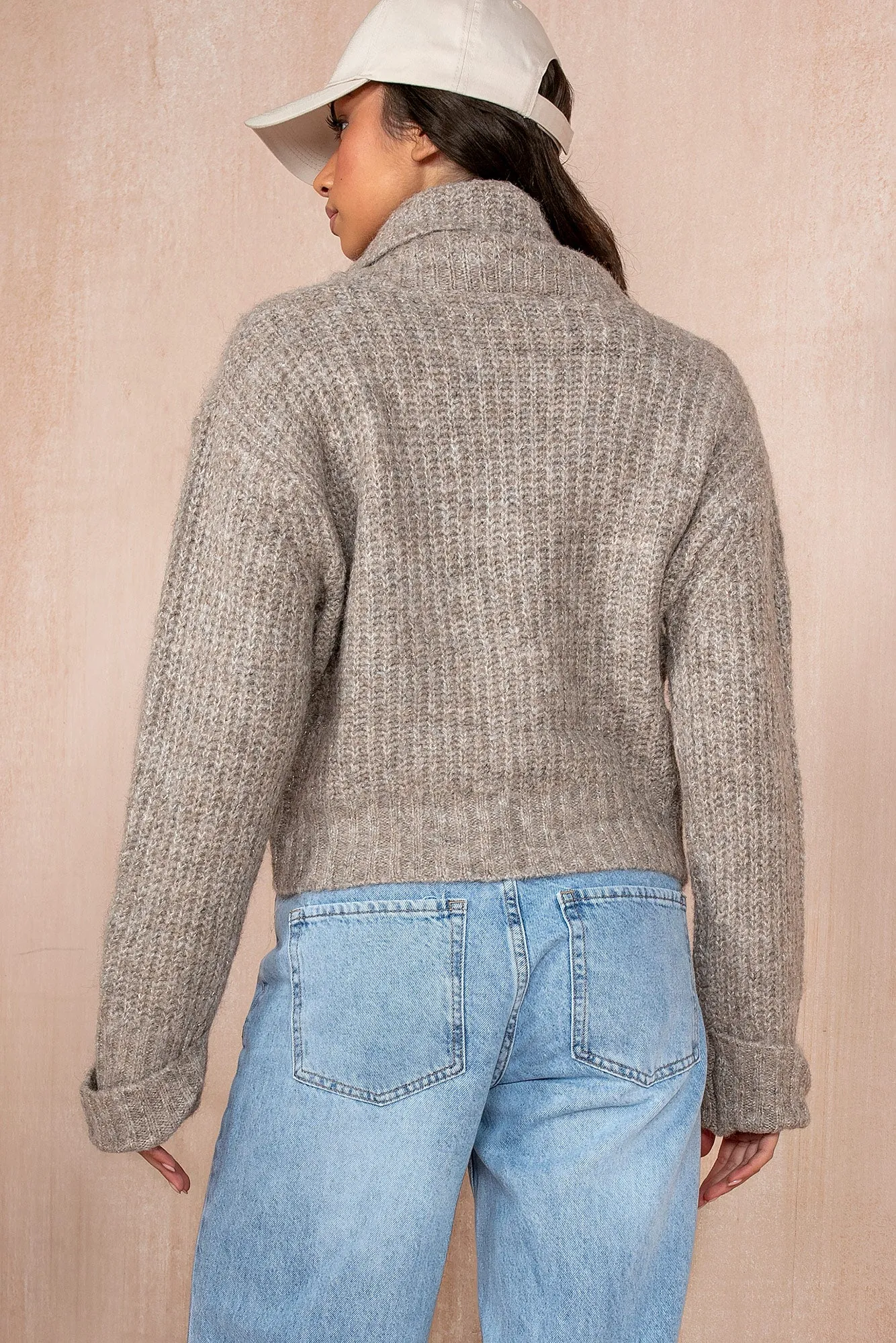 Dina Taupe Chunky Knit Jumper sold by Va Va Voom product image thumbnail 2