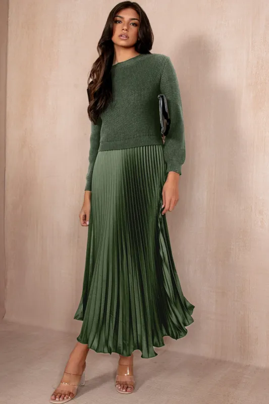 Arlene Khaki 2 in 1 Dress sold by Va Va Voom