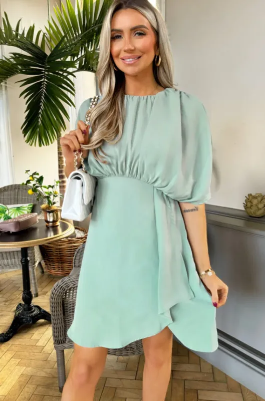 Hattie Duck Egg Batwing Dress sold by Va Va Voom