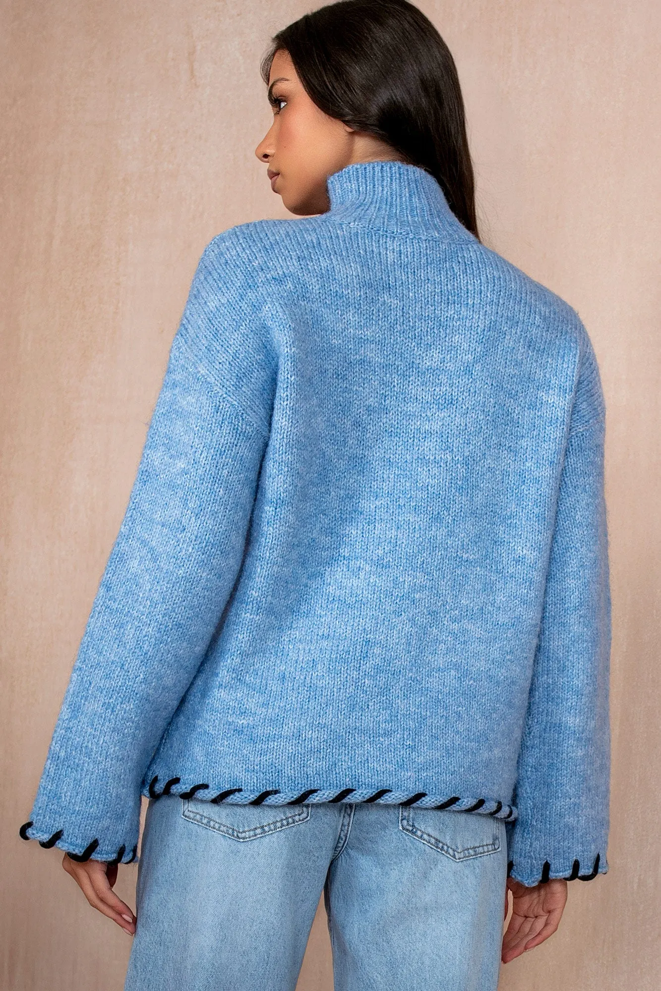 Tamara Blue Knit Jumper sold by Va Va Voom product image thumbnail 2