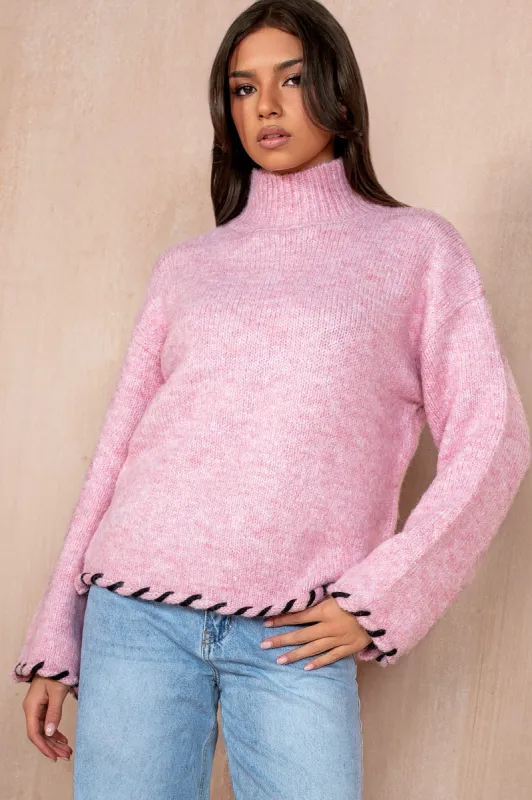 Tamara Pink Knit Jumper sold by Va Va Voom