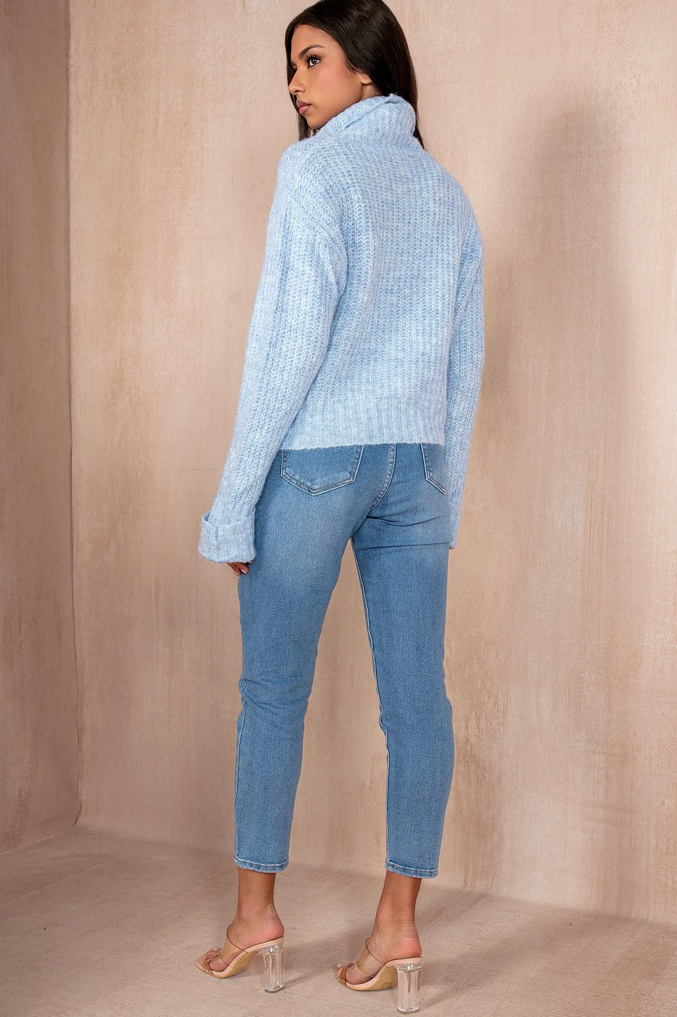 Dina Blue Chunky Knit Jumper sold by Va Va Voom product image thumbnail 2